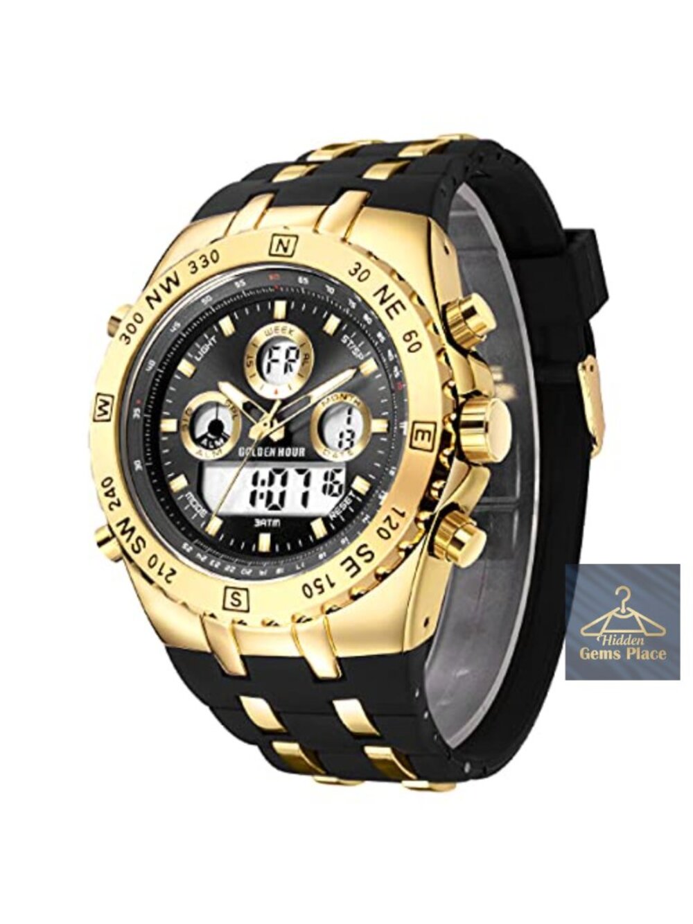 Luxury Military Sports Watch Big Face 3ATM Waterproof Stopwatch Alarm Luminous